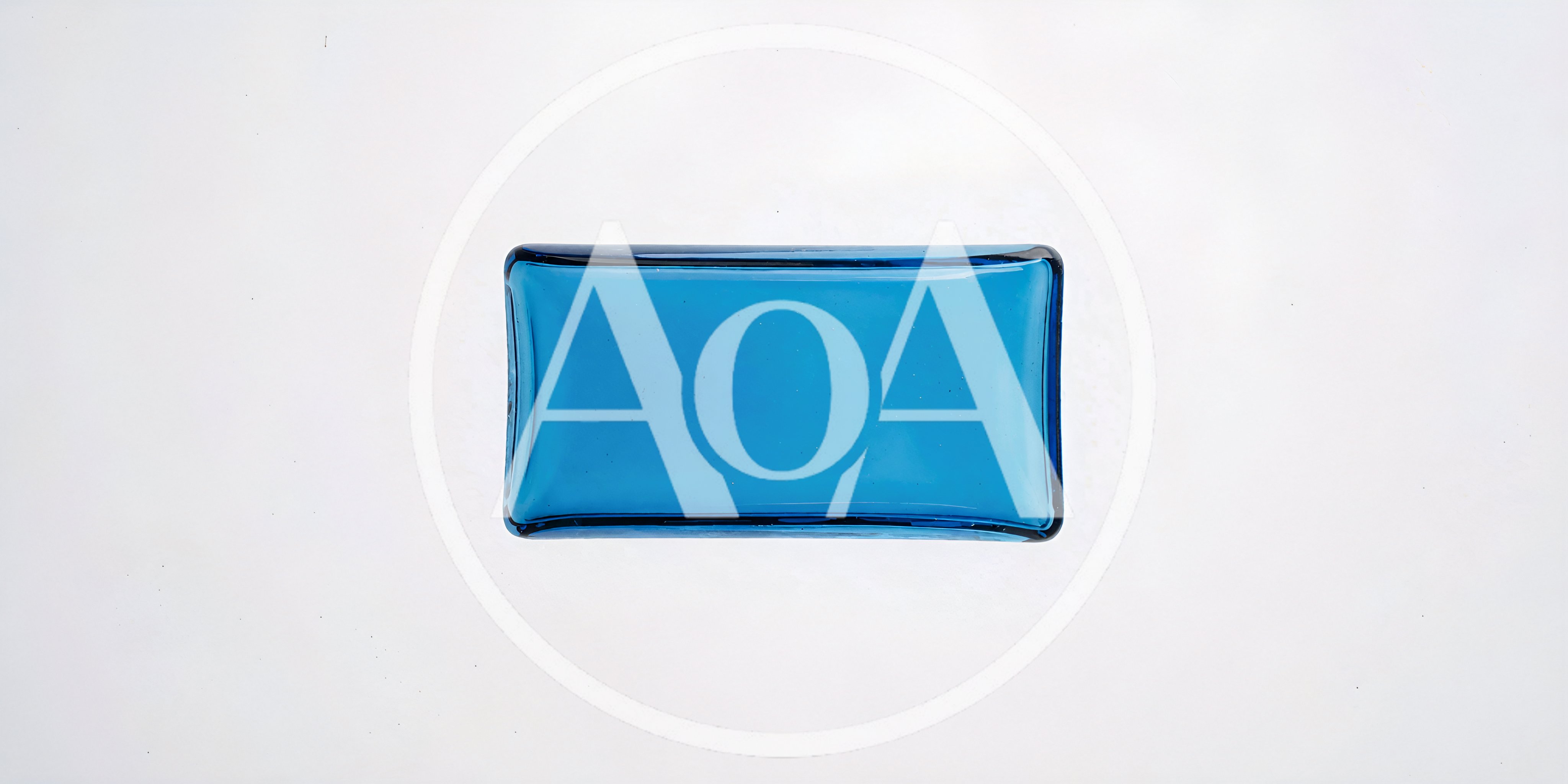 Rectangular Blue Glass Tray On White Background