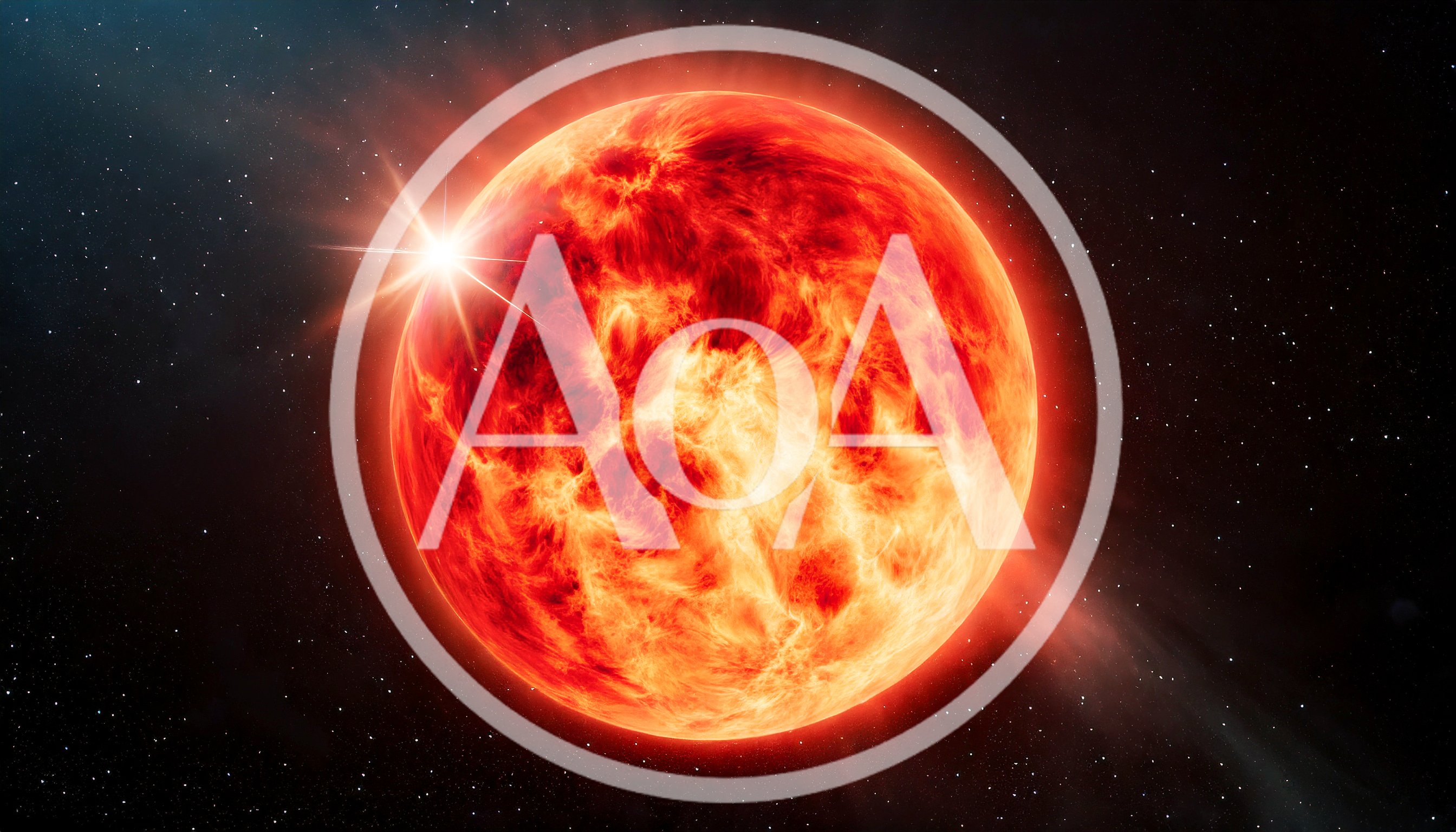 Glowing Red Star In Deep Space