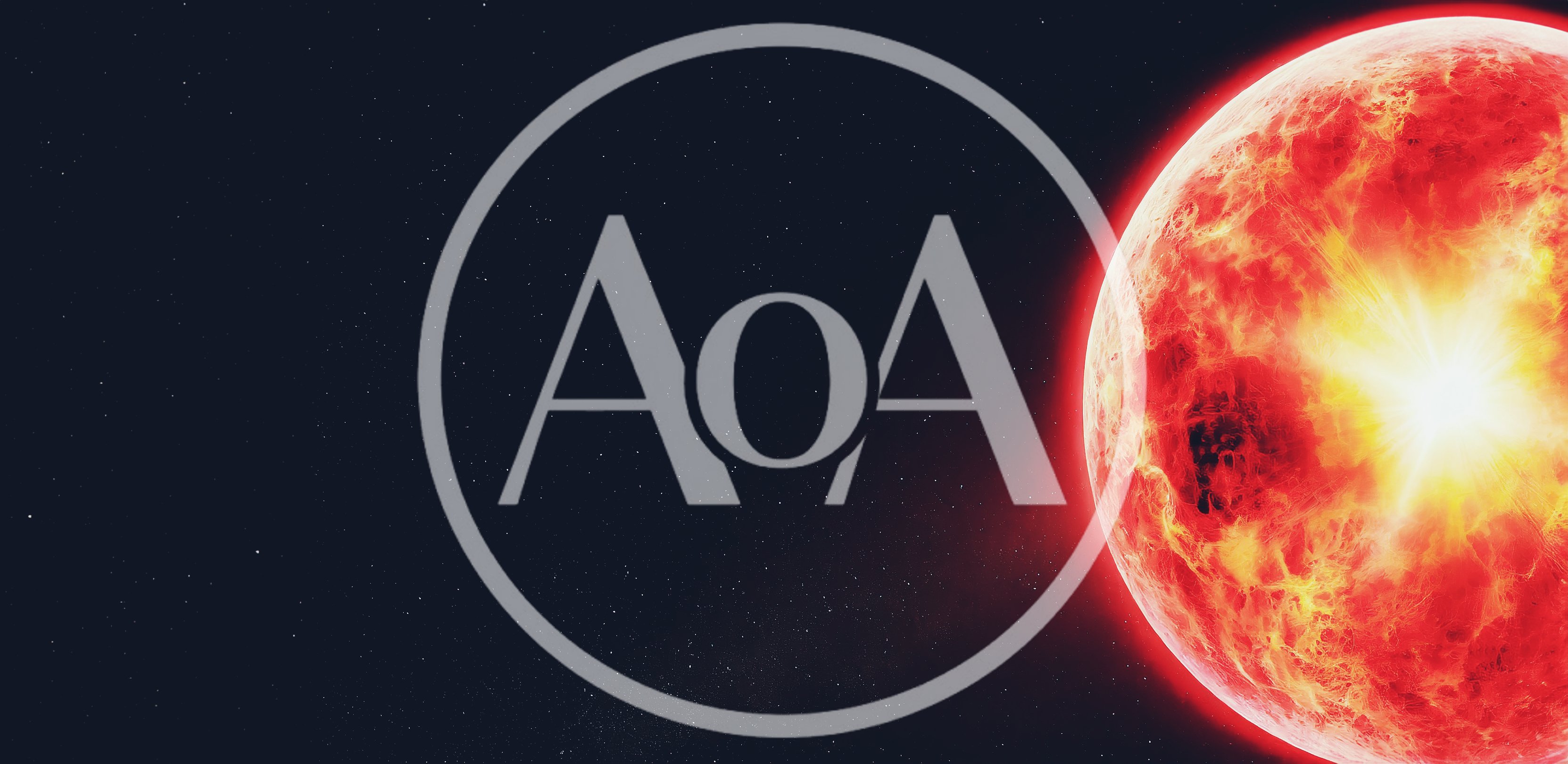 Glowing Red Planet In Deep Space