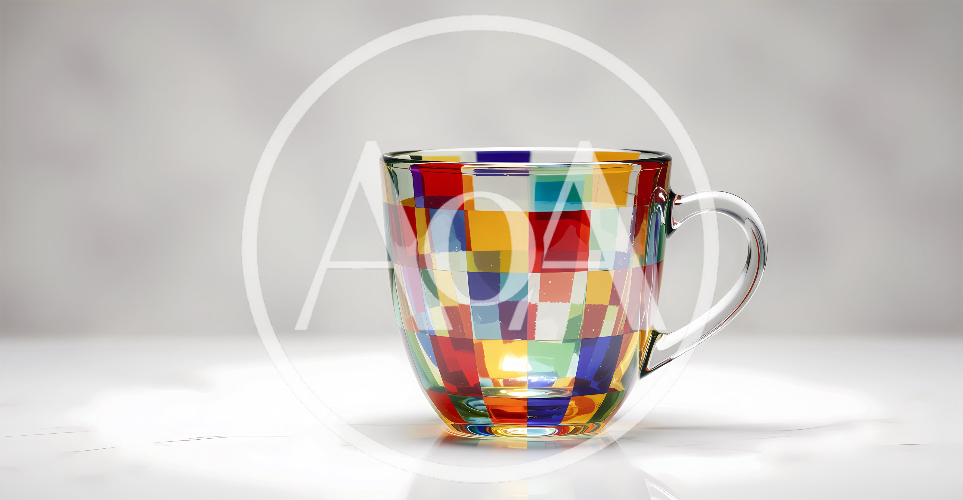 Colorful Stained Glass Style Coffee Mug