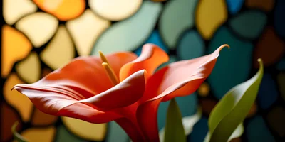 Close Up Of A Vibrant Orange Calla Lily