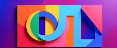 Abstract Geometric 3D Shapes With Vibrant Colorful Layers
