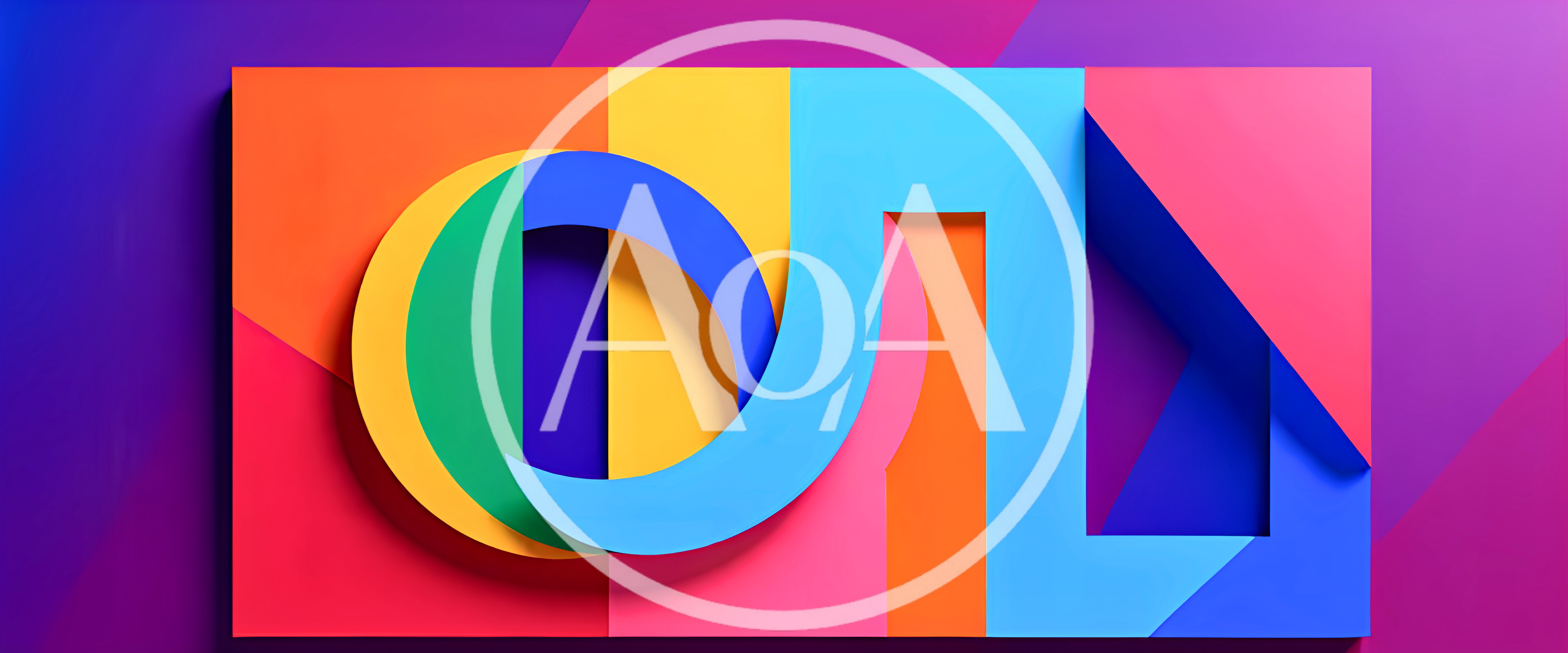 Abstract Geometric 3D Shapes With Vibrant Colorful Layers