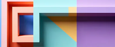 Abstract Geometric 3D Shapes With Vibrant Colors