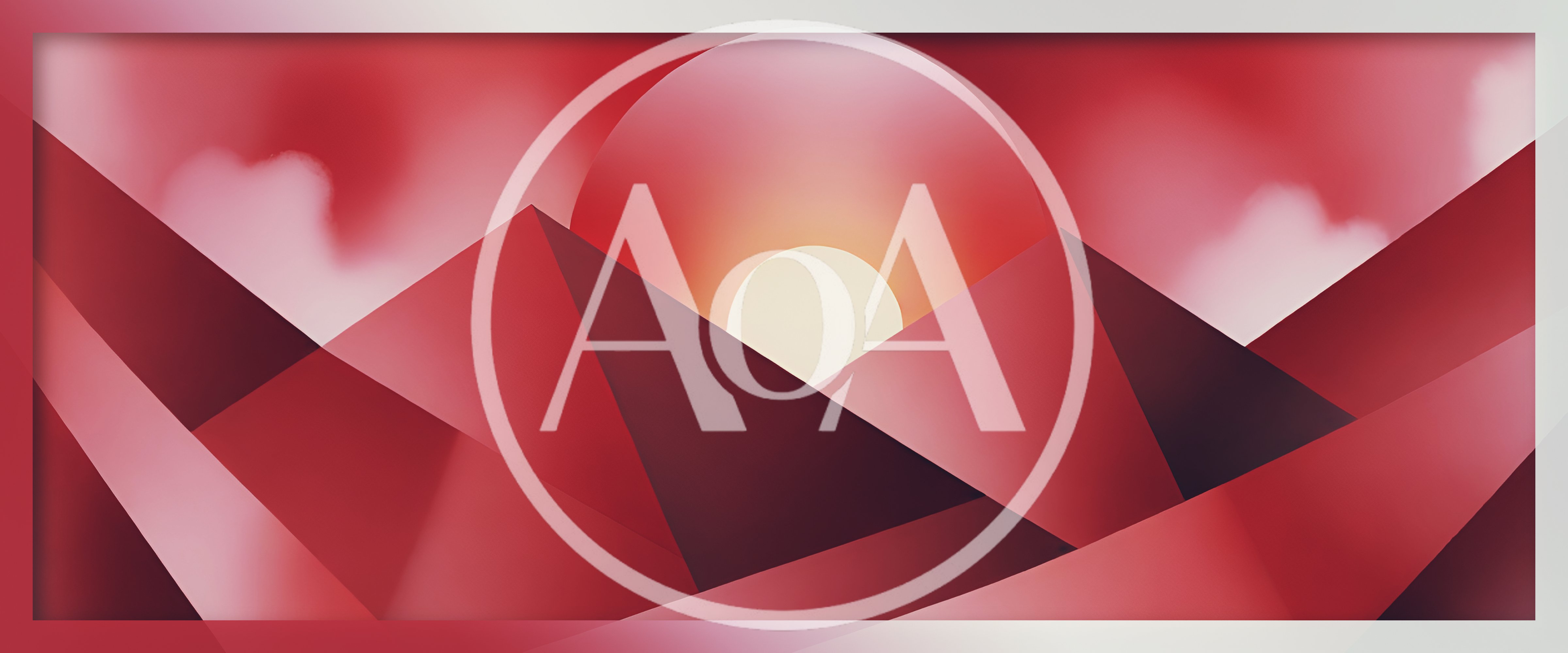 Abstract Geometric Mountain Landscape With Sunset