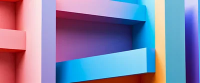 Abstract Geometric Architecture With Vibrant Colorful Walls