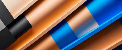Abstract Geometric Background With Blue And Copper Layers