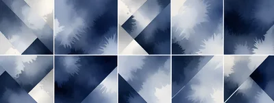 Abstract Blue Watercolor Geometric Pattern Background