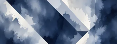 Abstract Watercolor Background With Geometric White Overlays