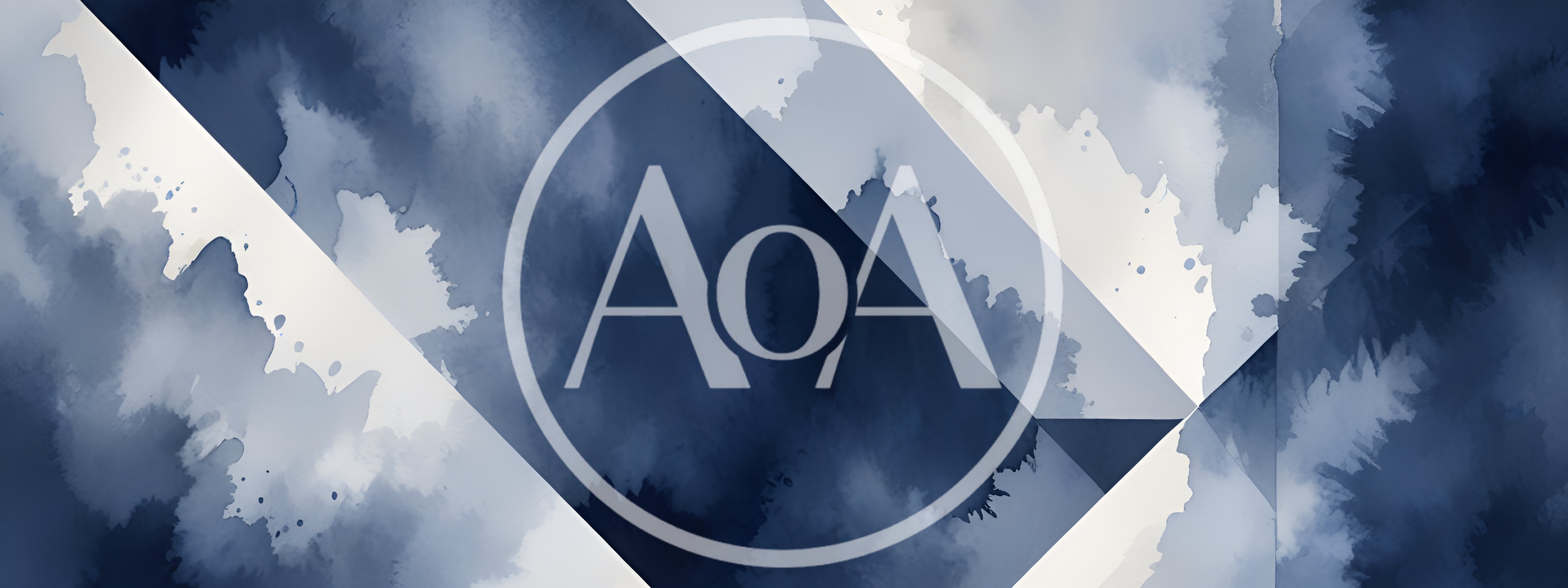 Abstract Watercolor Background With Geometric White Overlays
