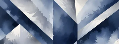 Abstract Geometric Watercolor Background With Blue And White Shapes