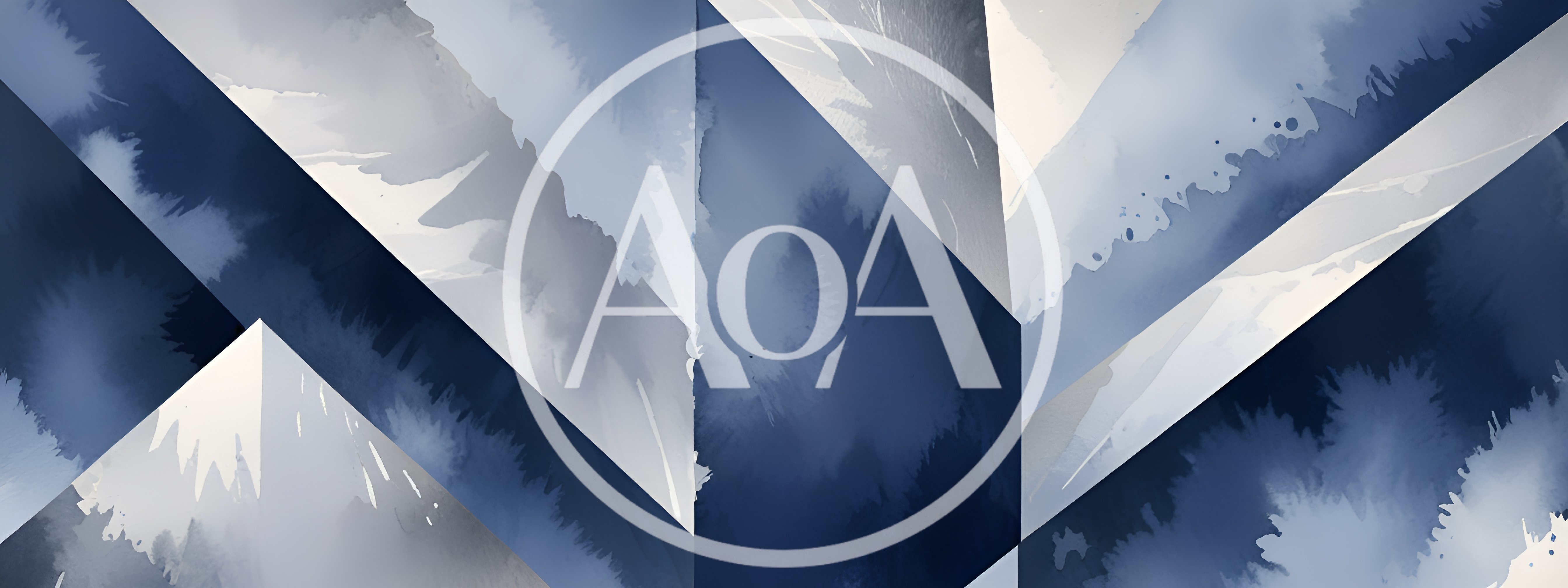Abstract Geometric Watercolor Background With Blue And White Shapes