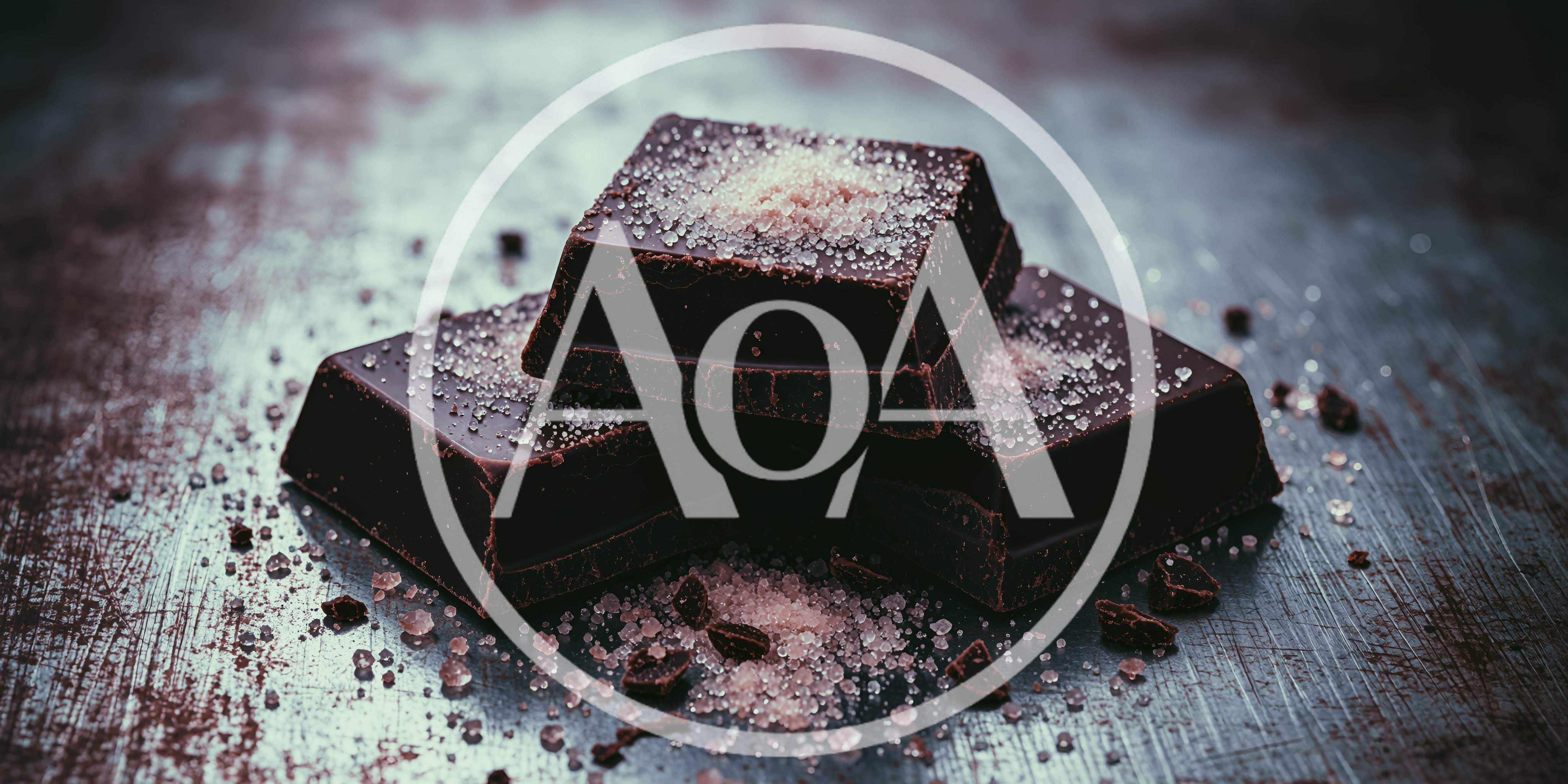 Dark Chocolate Squares Topped With Coarse Sea Salt