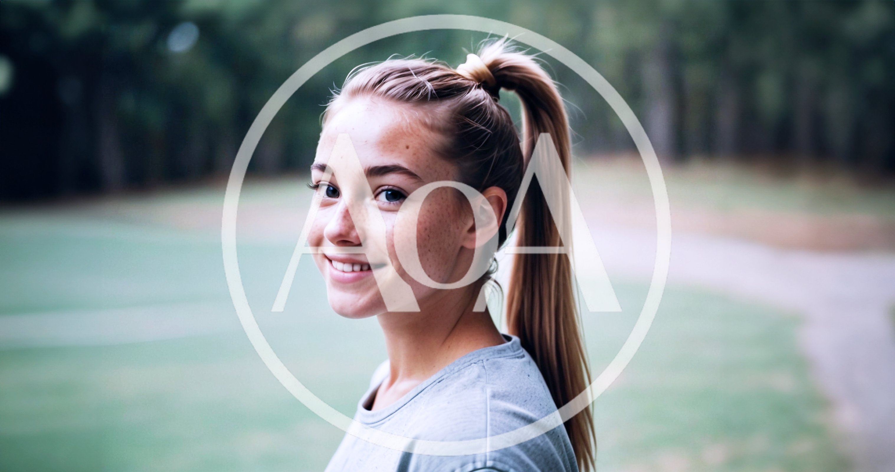 Young Woman With Ponytail Smiling Outdoors