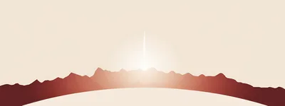 Minimalist Mountain Landscape With Rising Sun Light Beam