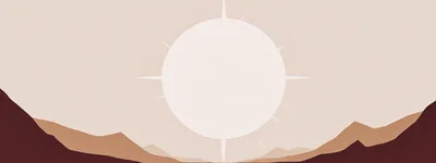 Minimalist Abstract Landscape With A Radiant Sun