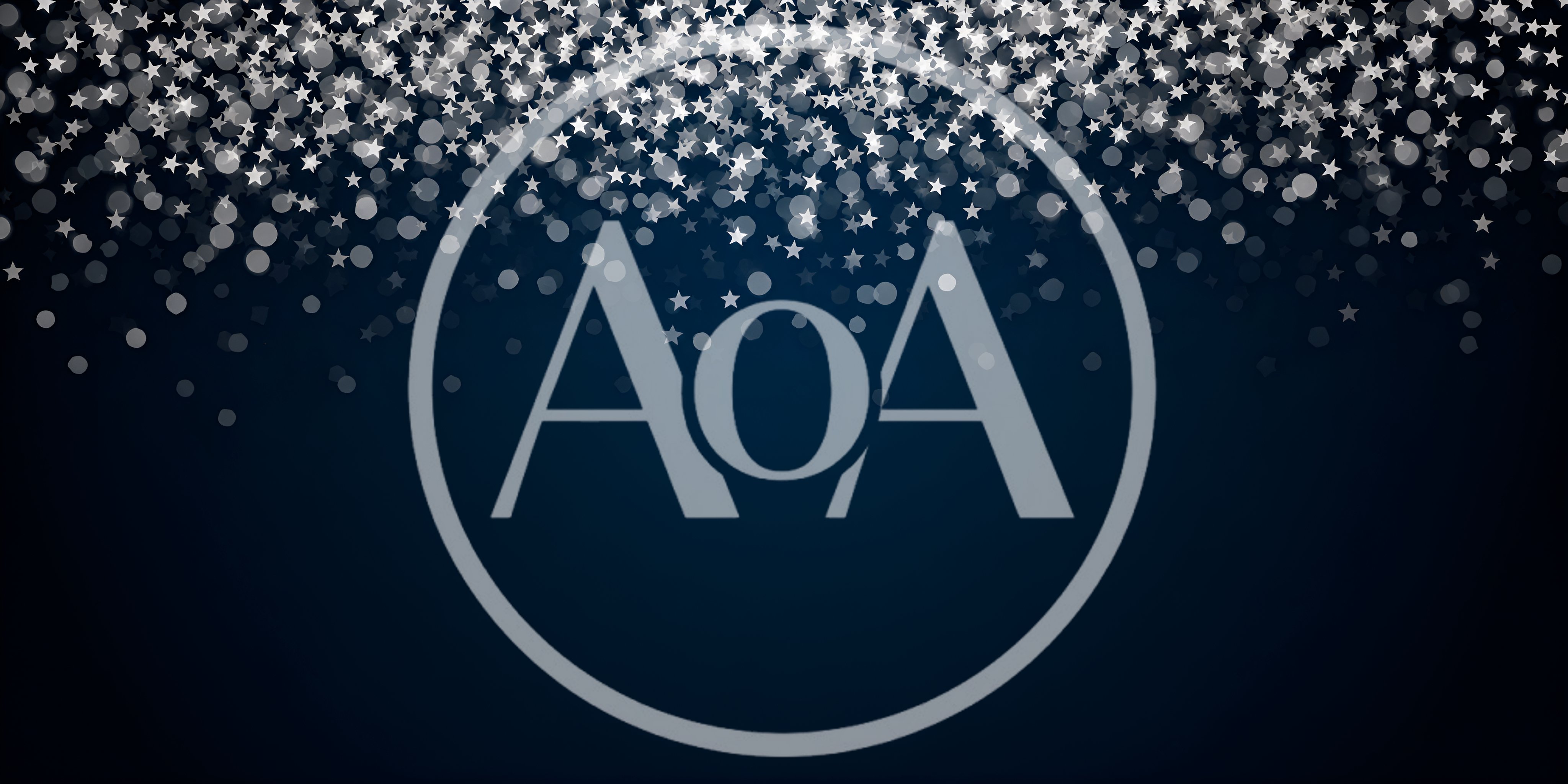 Silver Star Confetti Falling on Dark Blue Background