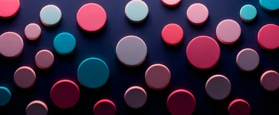 Abstract 3D Rendered Colorful Floating Circles