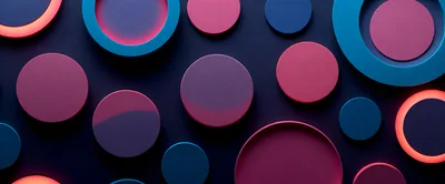 Abstract 3D Background With Glowing Neon Circles