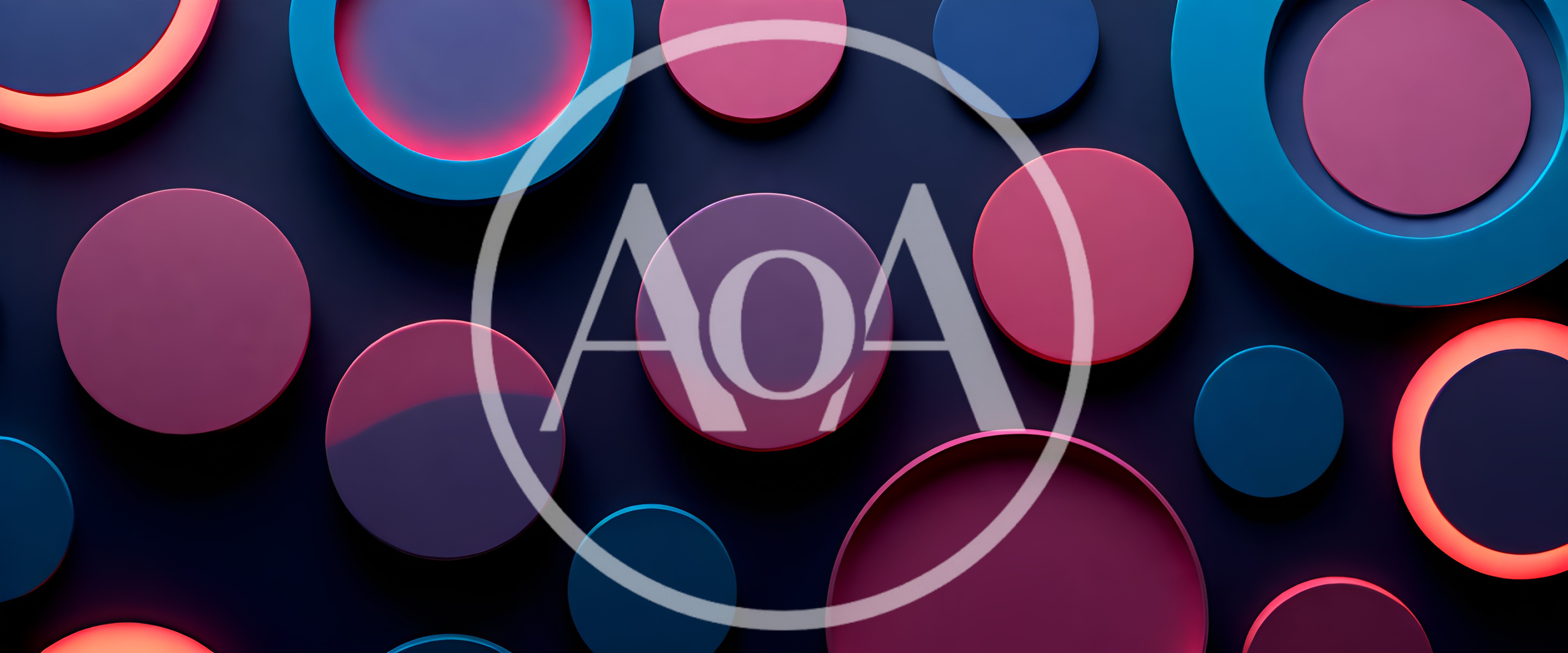 Abstract 3D Background With Glowing Neon Circles