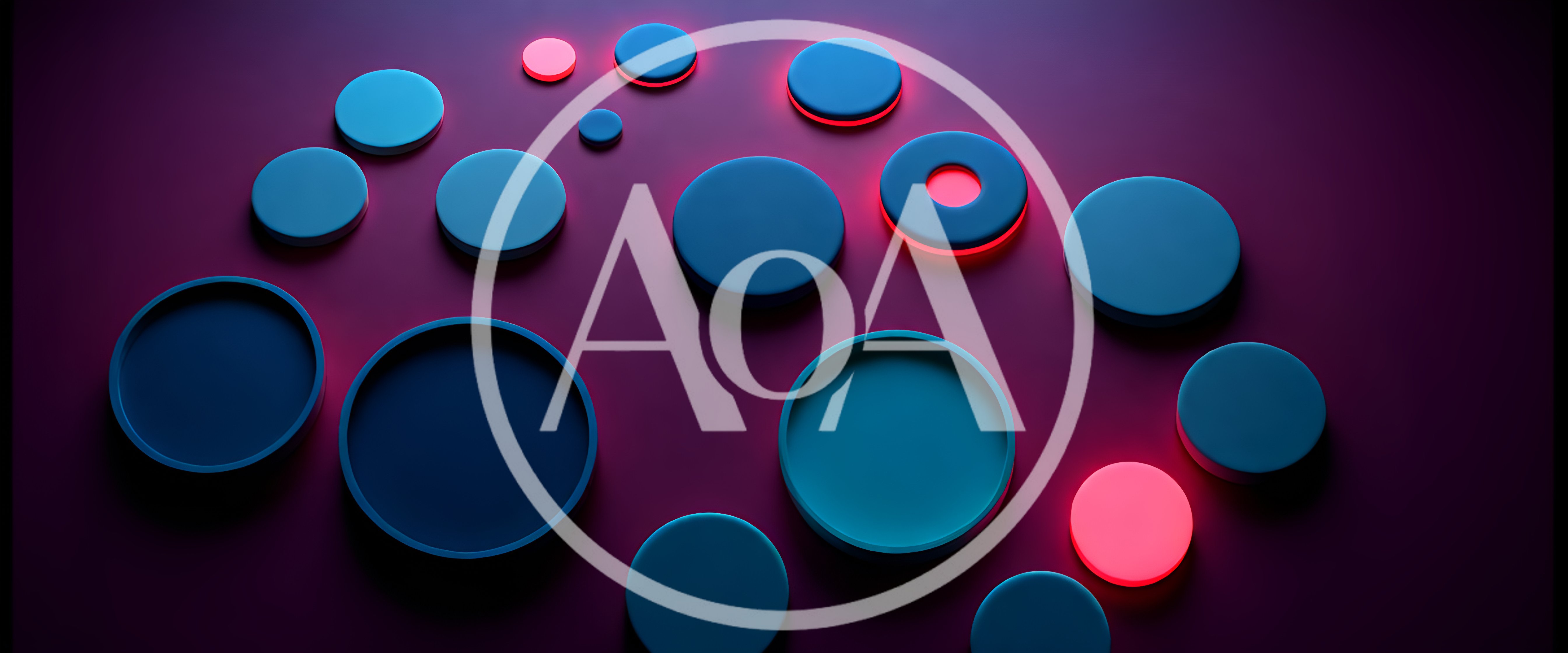 Abstract 3D Circles With Glowing Neon Lights