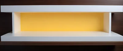 Modern Minimalist White Shelf With Yellow Backing