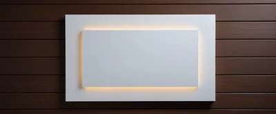 Modern White Rectangular Signage With Backlit Glow