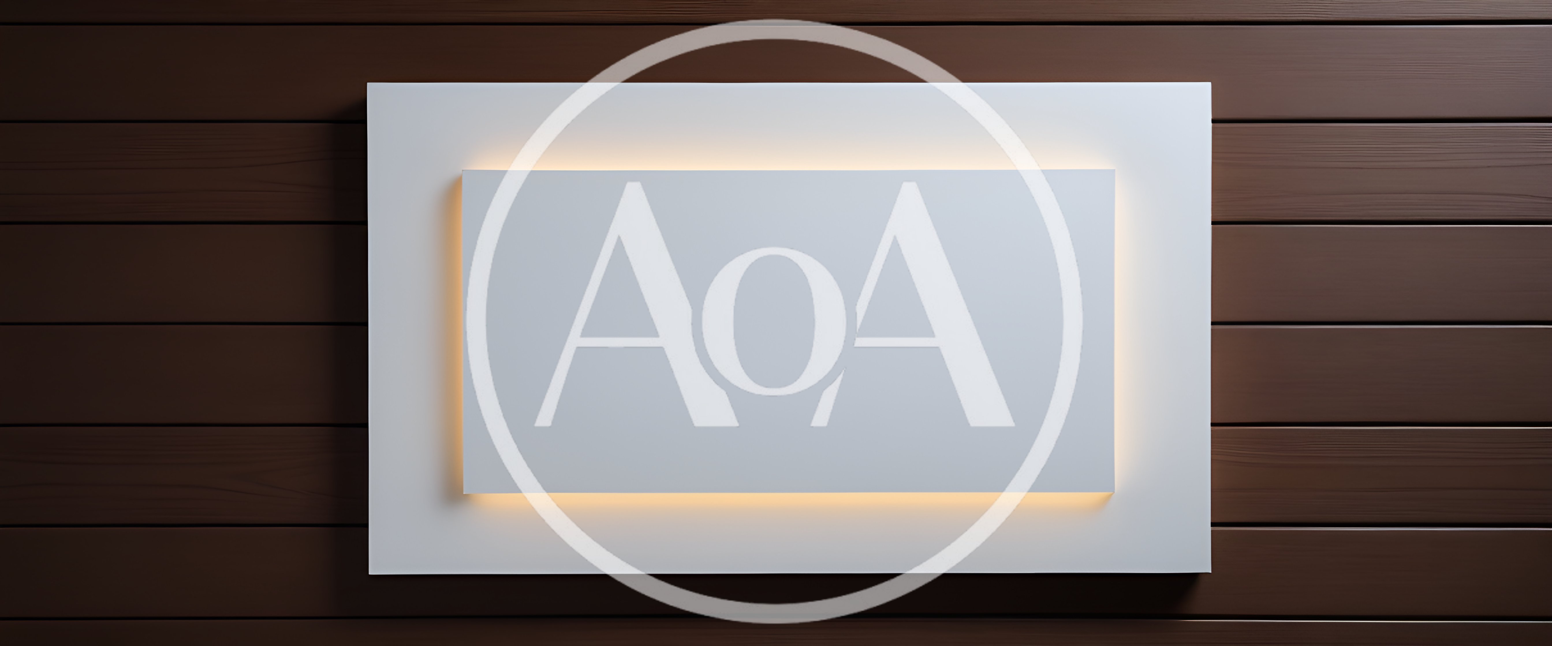 Modern White Rectangular Signage With Backlit Glow