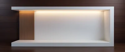 Modern Minimalist Display Shelf With Warm LED Lighting