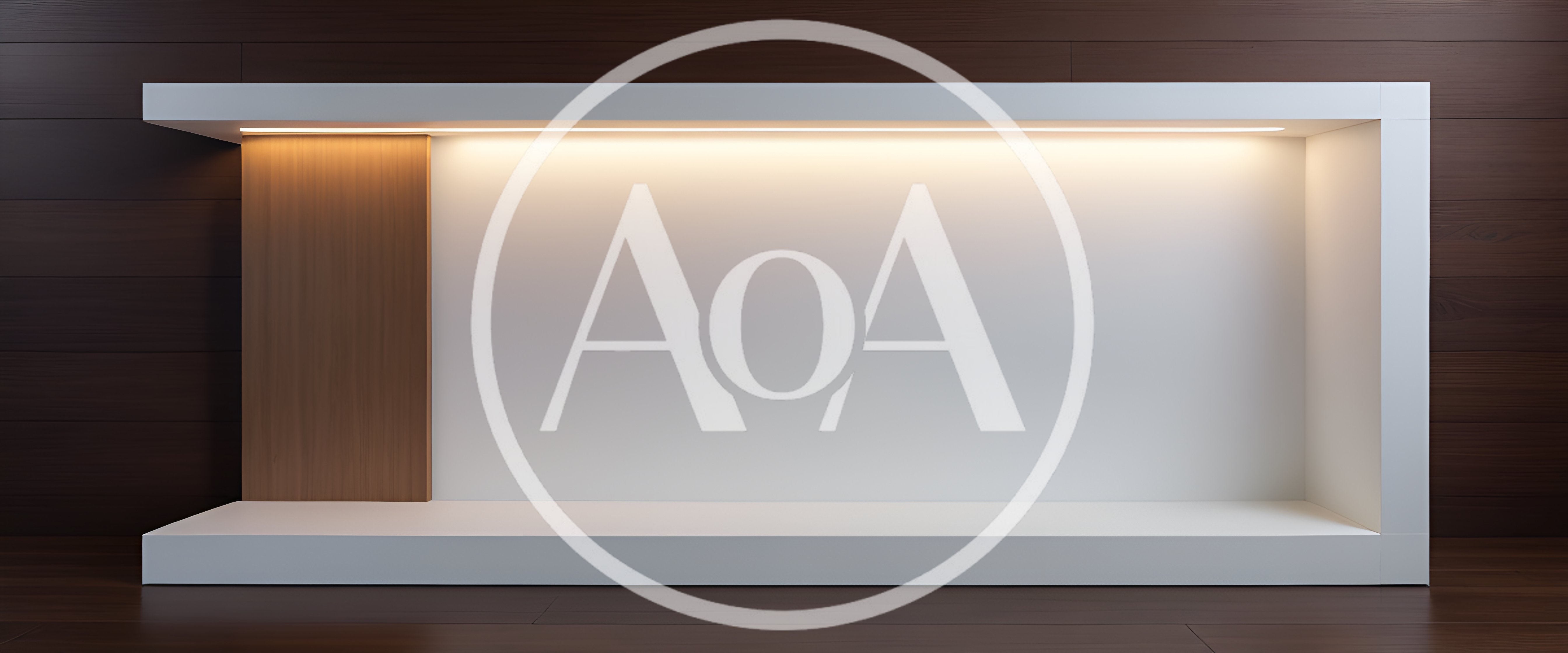 Modern Minimalist Display Shelf With Warm LED Lighting
