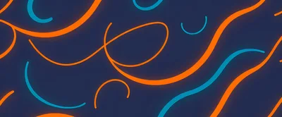 Abstract Neon Glowing Orange And Blue Wavy Lines