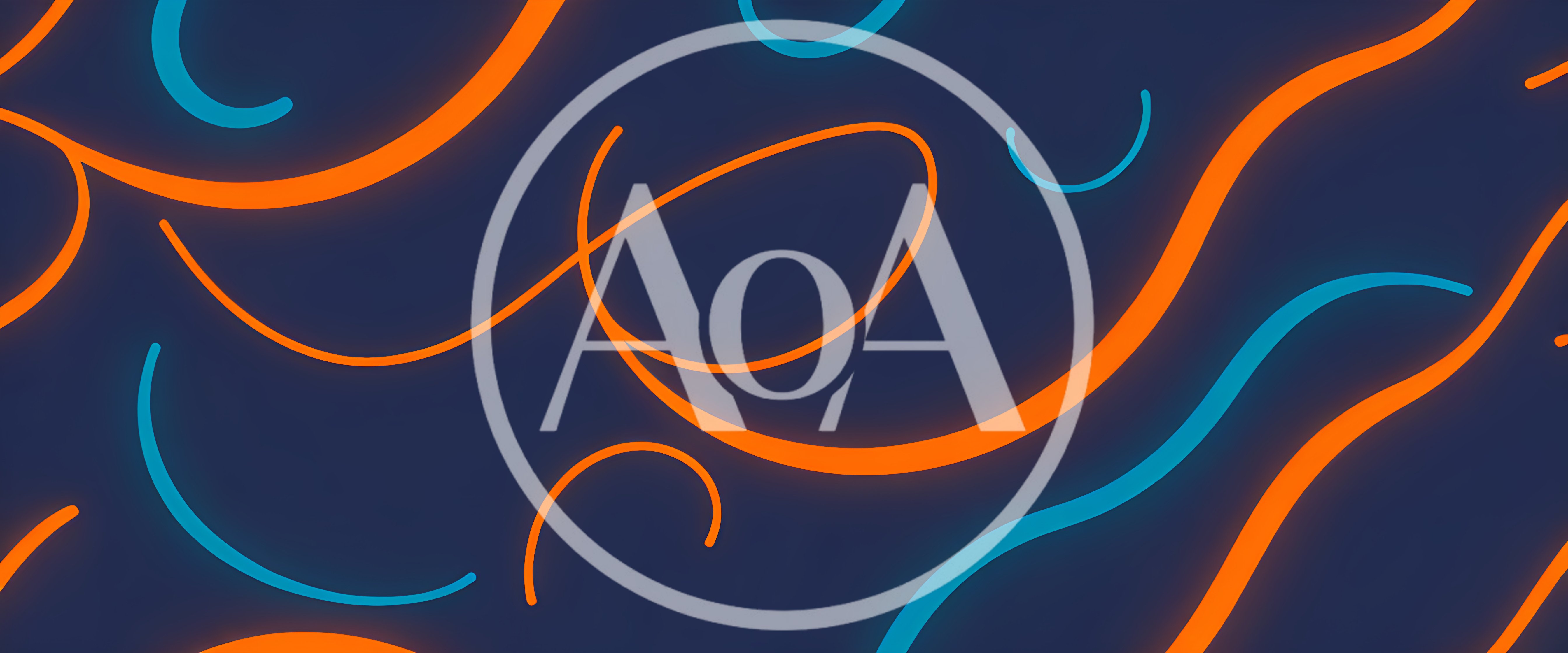 Abstract Neon Glowing Orange And Blue Wavy Lines