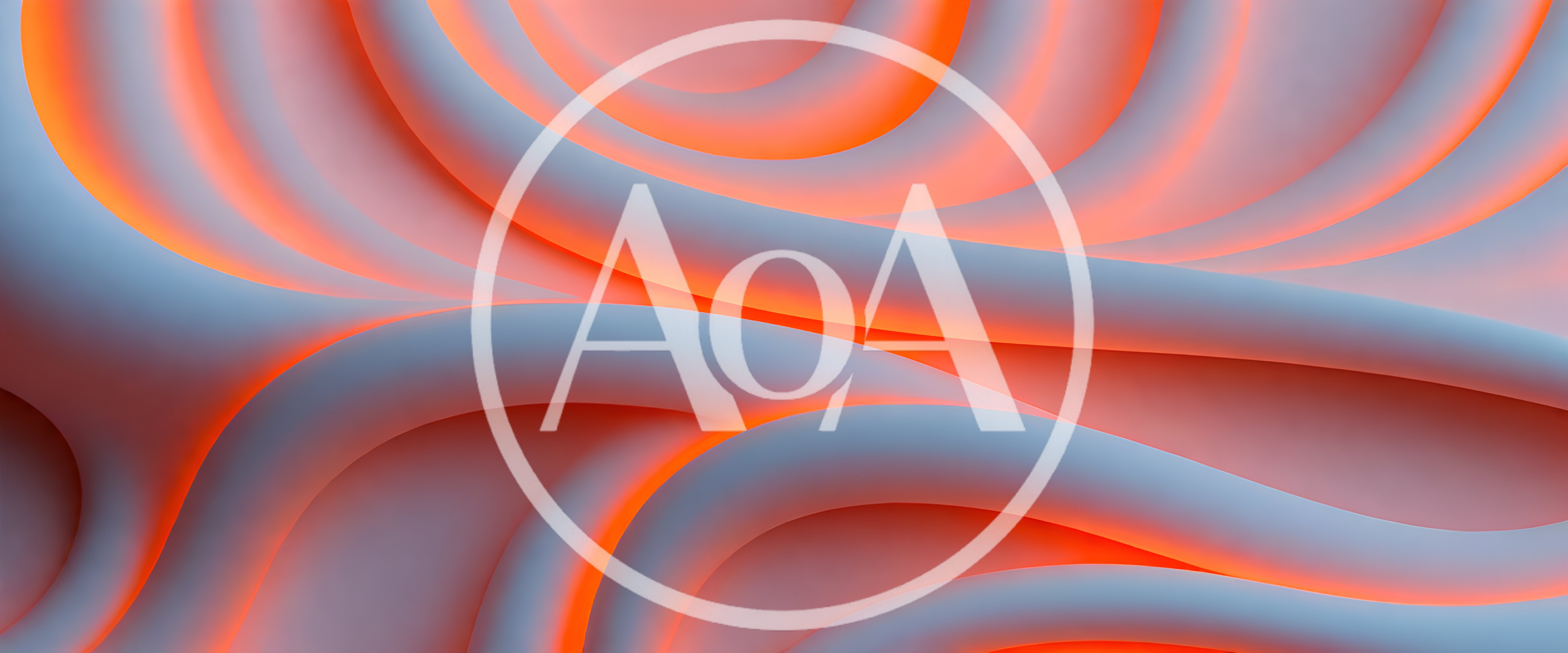 Abstract 3D Rendered Wavy Tubes With Glowing Orange Light