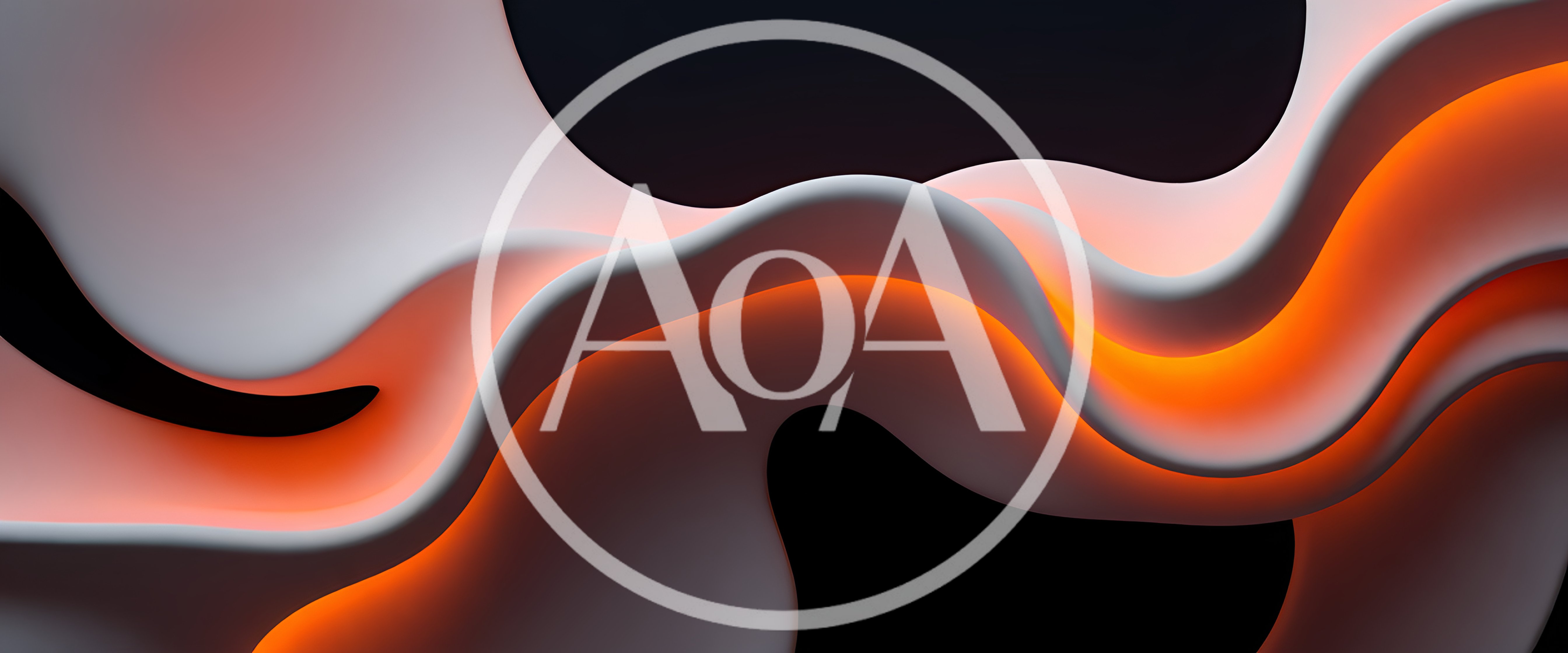 Abstract 3D Fluid Waves With Glowing Orange Light