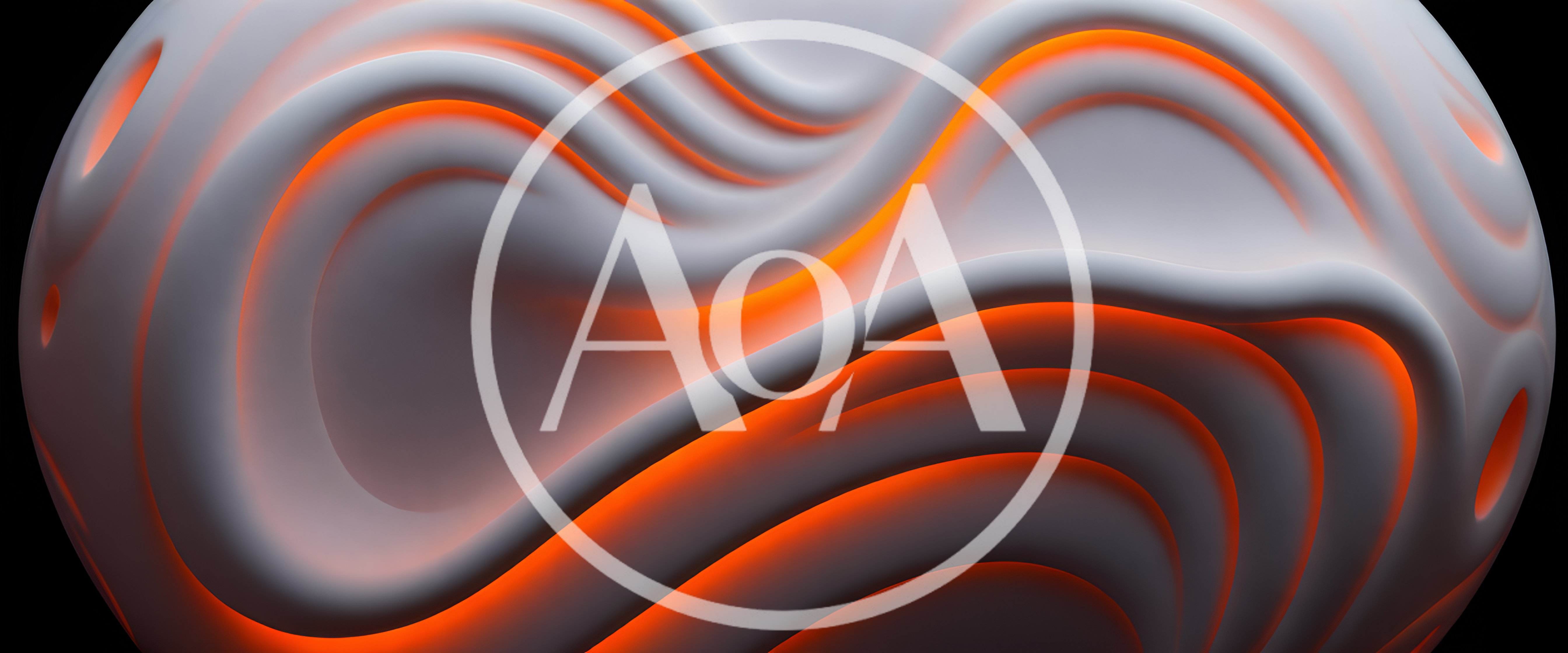 Abstract 3D Wave Pattern With Glowing Orange Light
