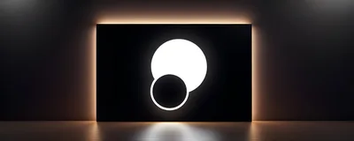 Minimalist Glowing Eclipse Symbol On Dark Wall