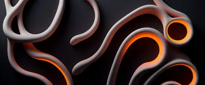 Abstract 3D Rendered Glowing Organic Tubes