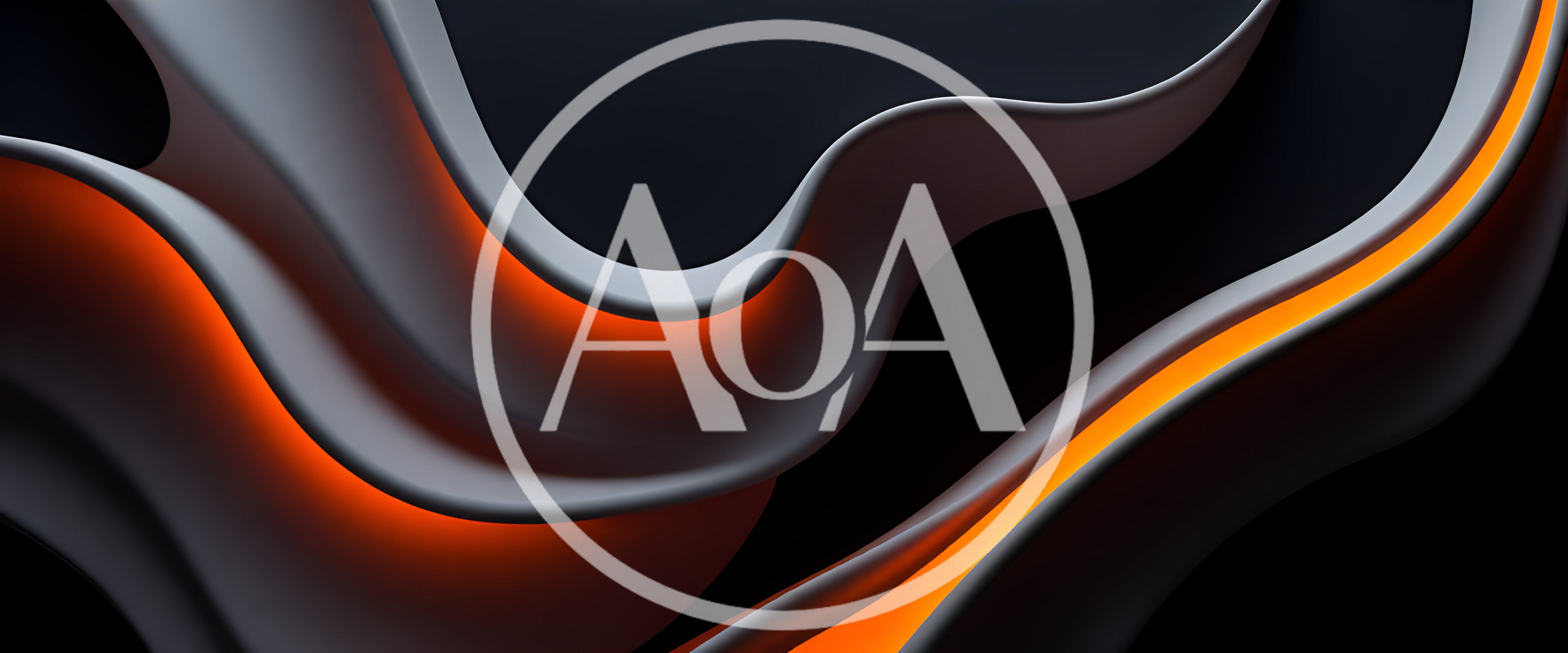 Abstract 3D Fluid Waves With Glowing Orange Accents