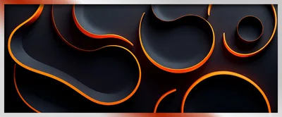 Abstract 3D Background With Glowing Orange Curves