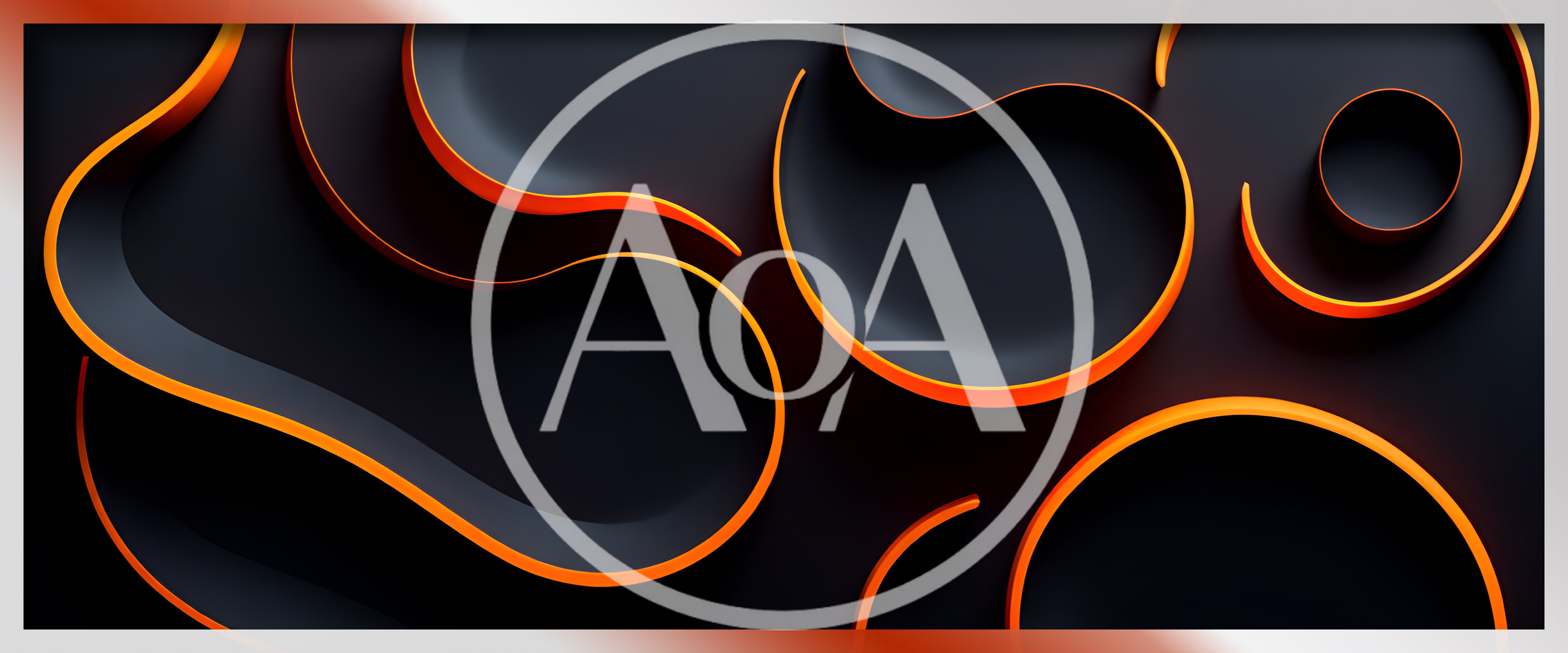 Abstract 3D Background With Glowing Orange Curves
