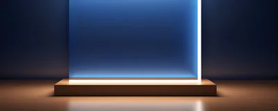 Illuminated Glass Display Stand On Wooden Platform