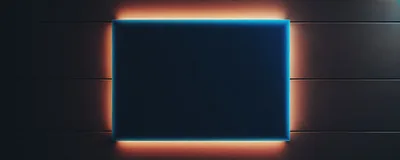 Rectangular Wall Panel With Glowing Blue And Orange Backlight