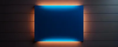 Blue Rectangular Panel With Warm Backlit Glow