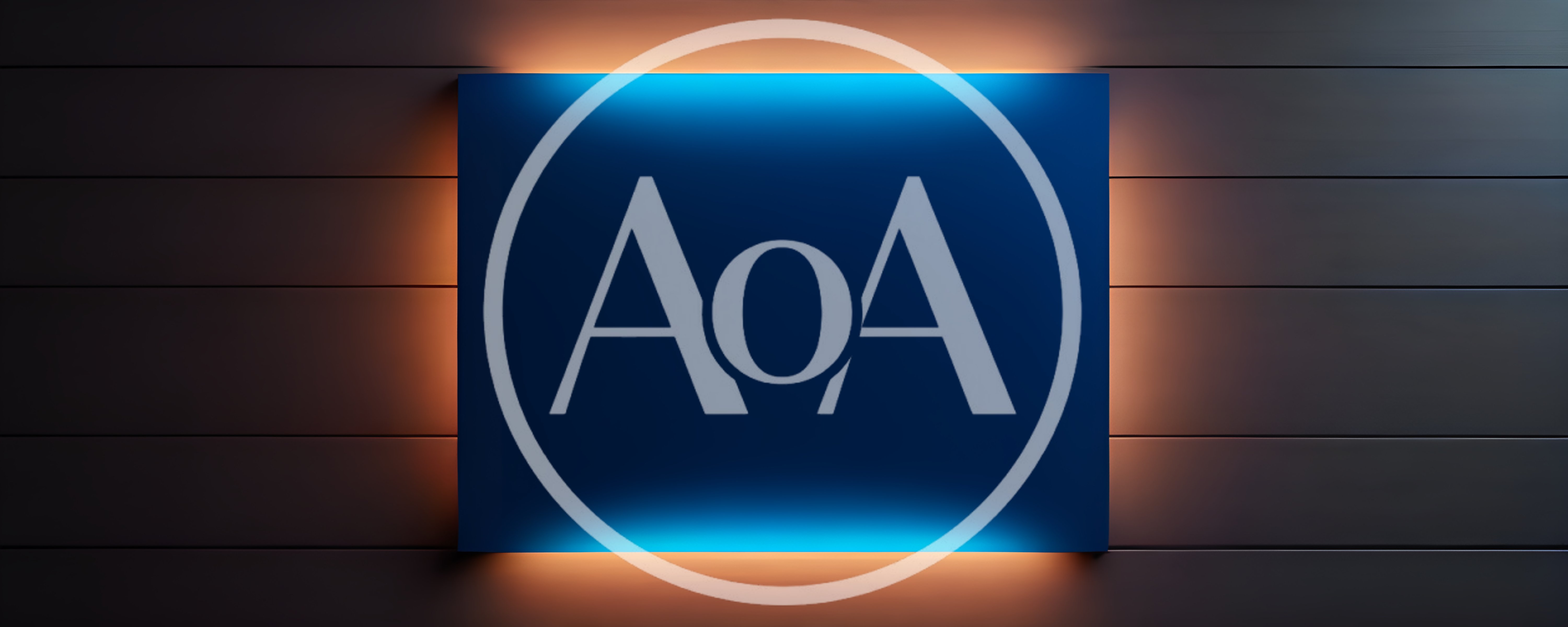 Blue Rectangular Panel With Warm Backlit Glow