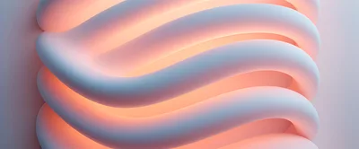 Abstract 3D Rendered Wavy Tubes With Warm Lighting