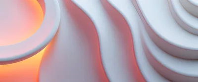 Abstract 3D Wavy White Layers With Warm Lighting