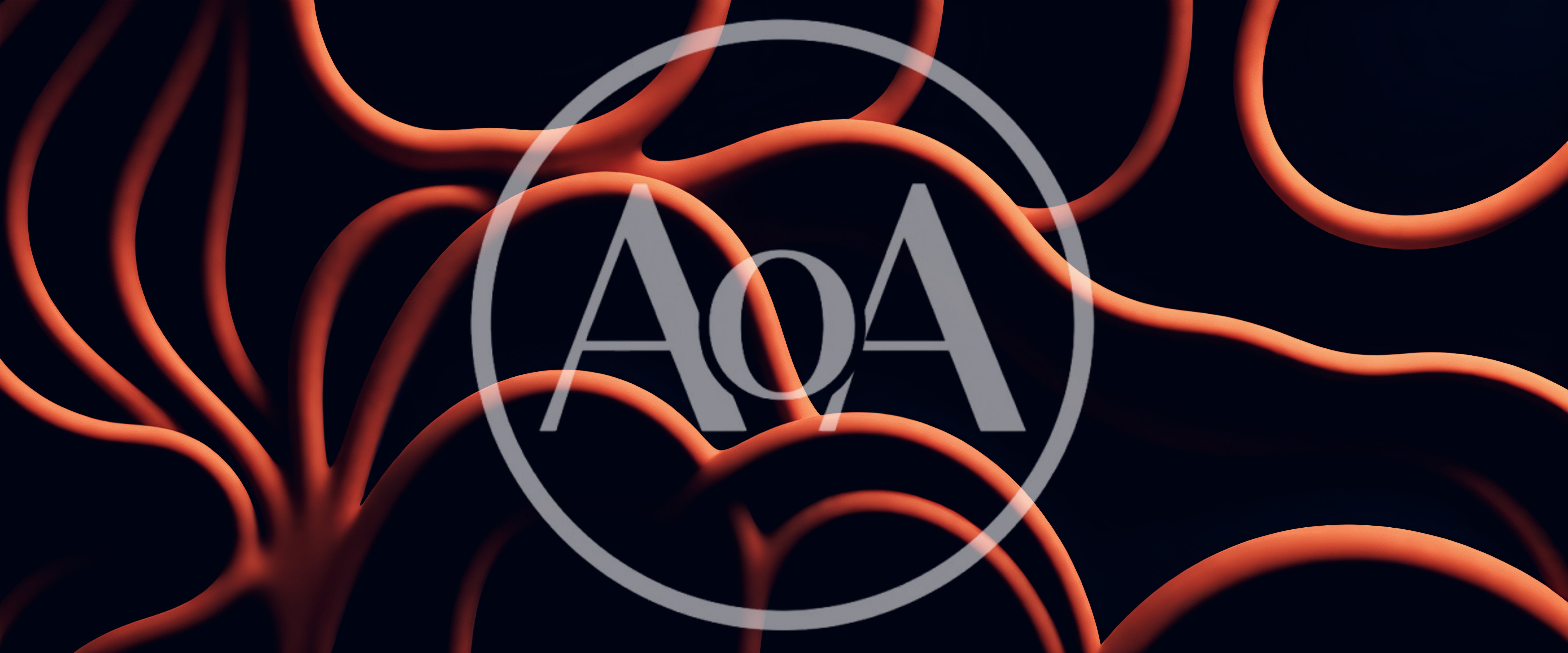 Abstract 3D Rendered Orange Wavy Organic Tubes