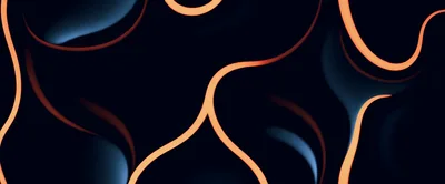Abstract Glowing Orange Curves On Dark Background