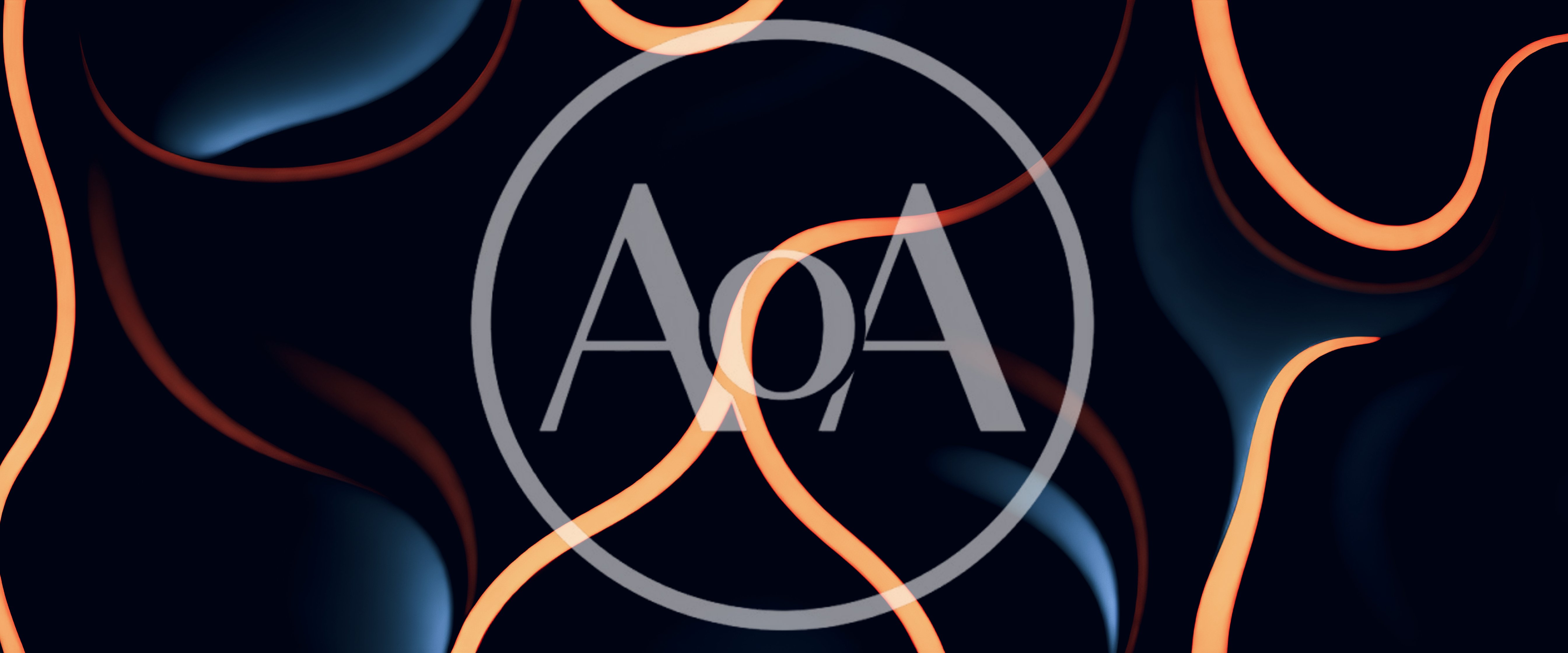 Abstract Glowing Orange Curves On Dark Background
