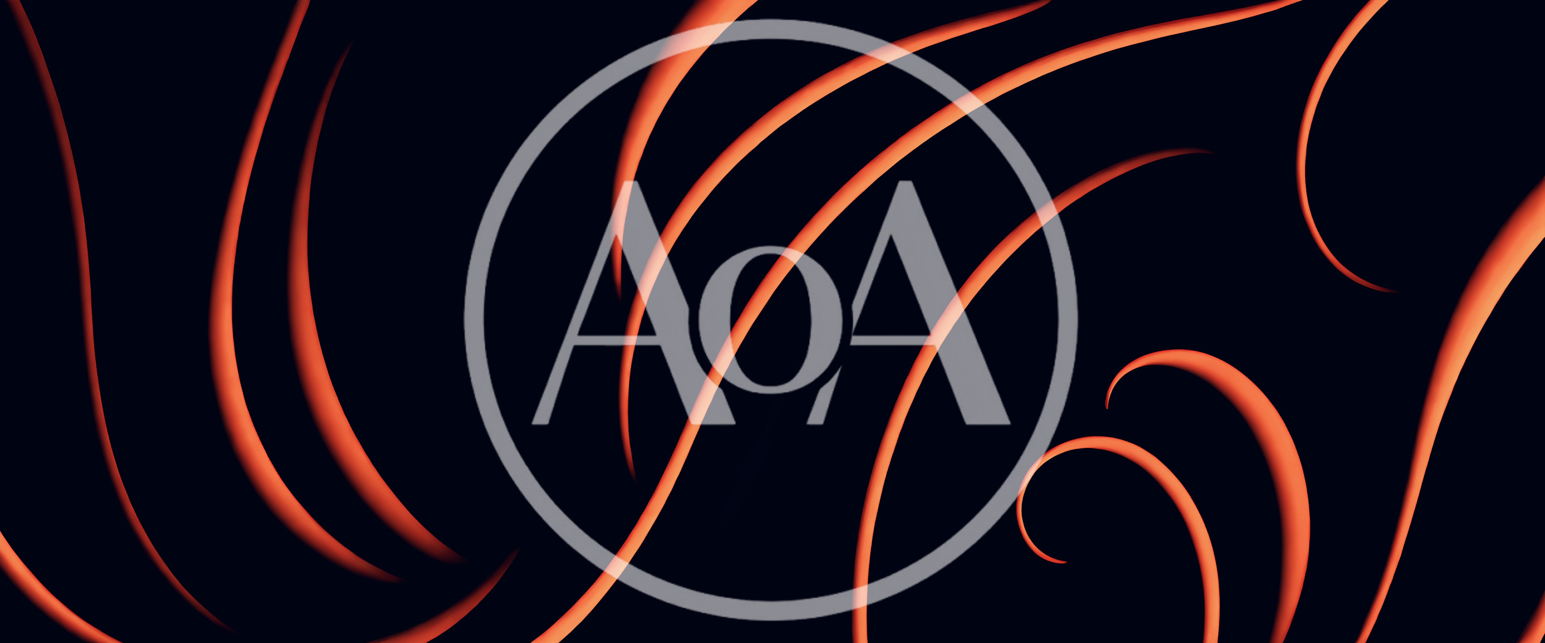 Abstract Orange Curved Lines On Dark Background